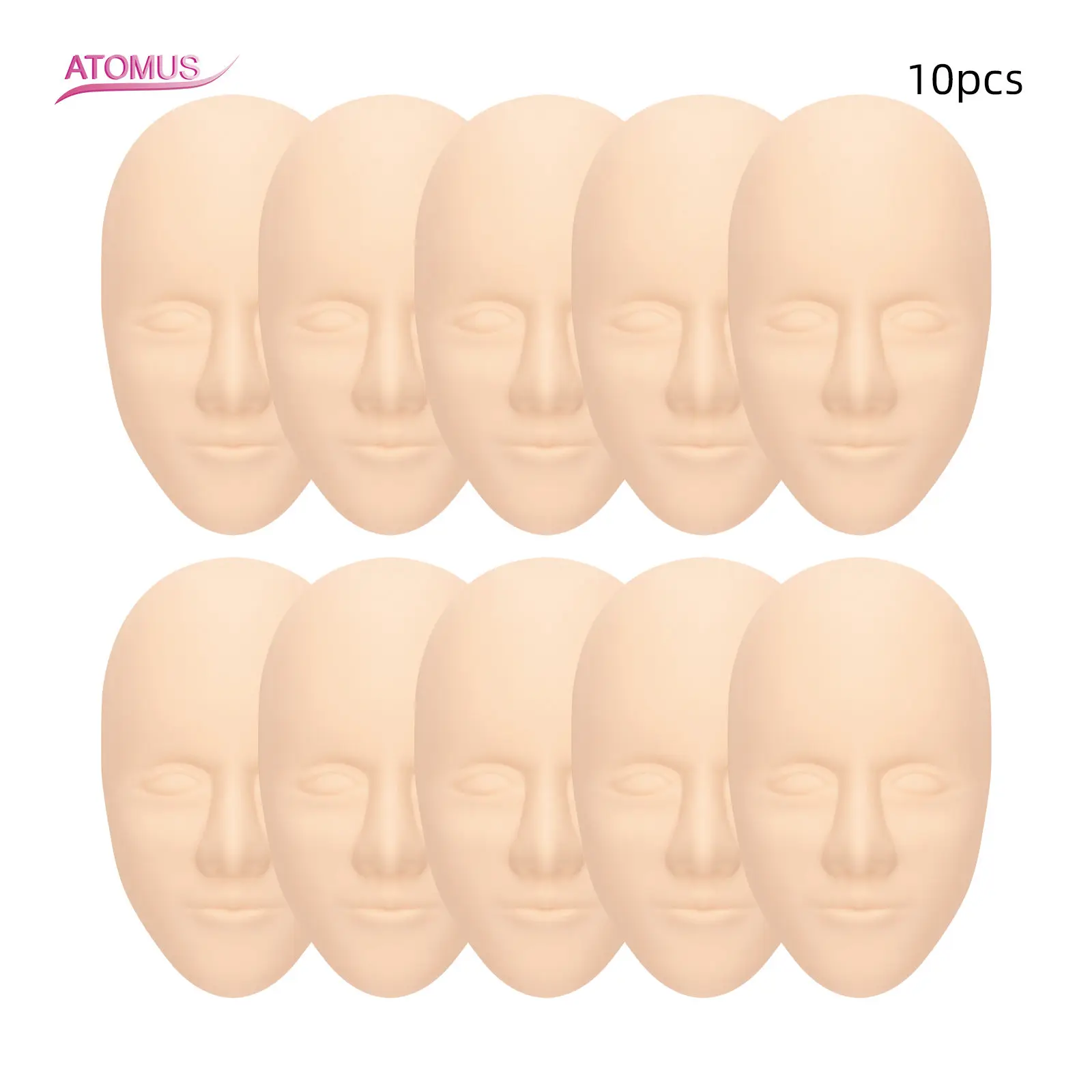 

10pcs 5D Facial Tattoo Training Head Silicone Practice Permanent Makeup Lip Eyebrow Tattoo Skin Mannequin Face Head Accessories