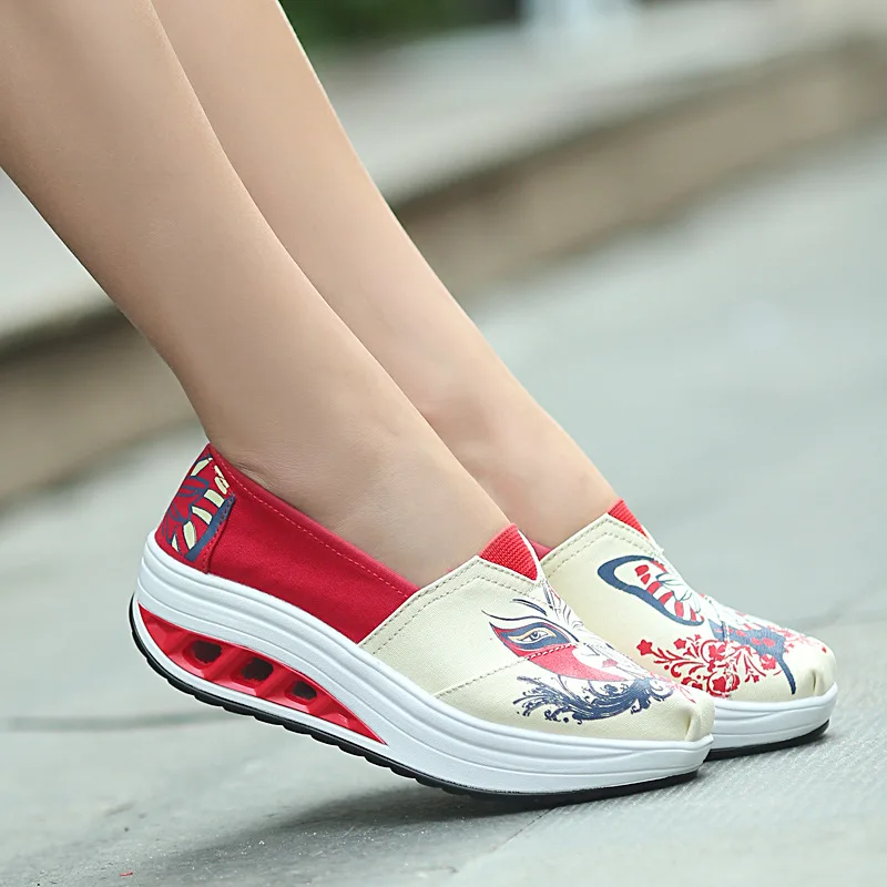 Zapatos informales vulcanizados para mujer, mocasines de lona, zapatillas de deporte