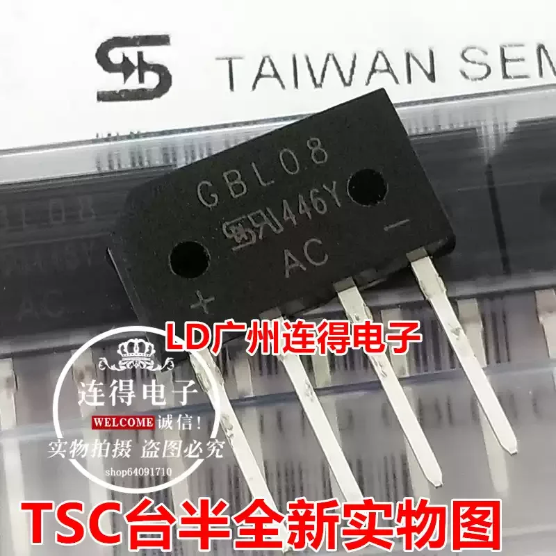 10-100pcs TSC Taiwan Semiconductor GBL08 GBLA08 800V Flat Bridge Rectification Flat Bridge Newly Imported