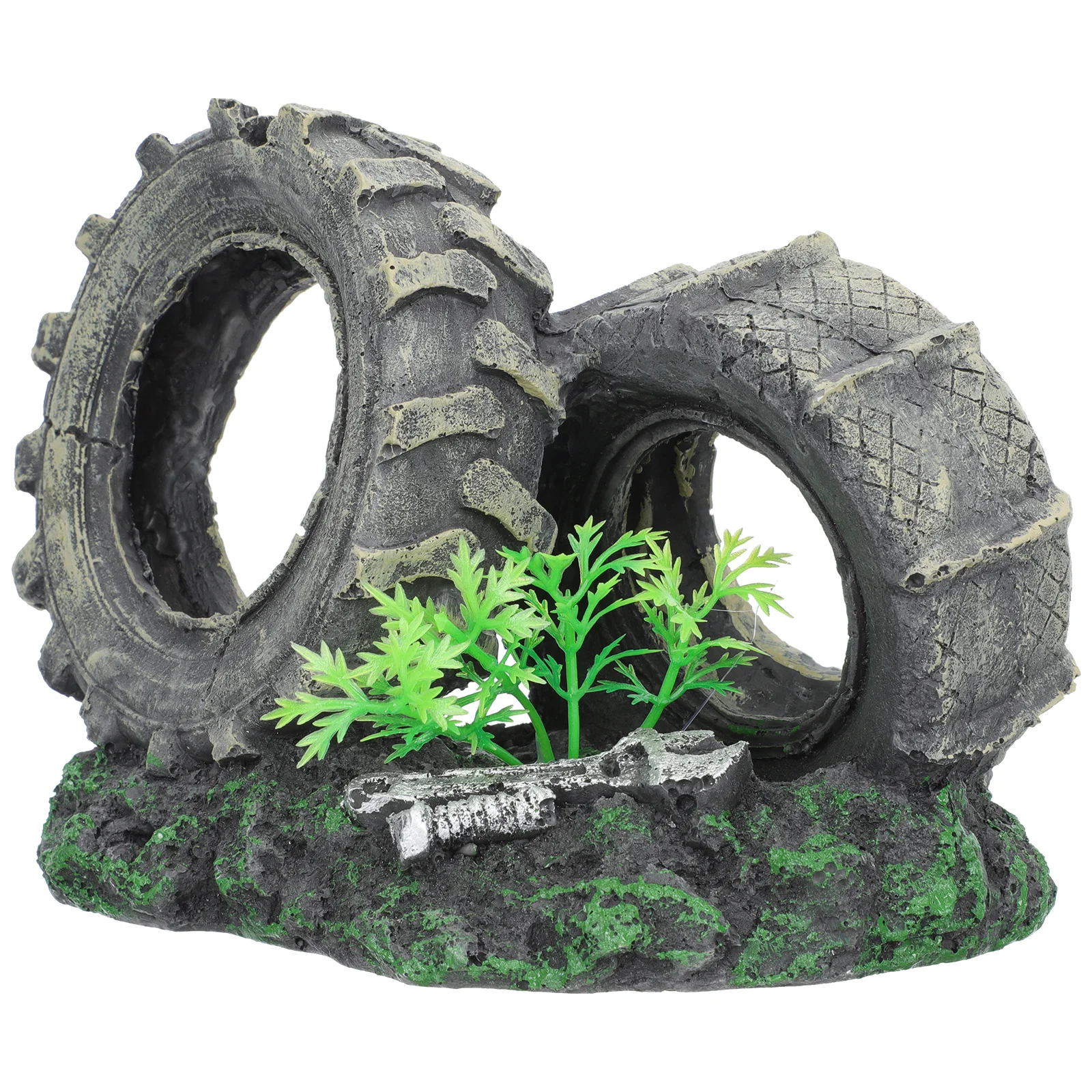 

Resin Car Tire Aquarium Ornament Fish Tank Decoration Lifelike Appearance Personality Environment Shrimp Hiding Place
