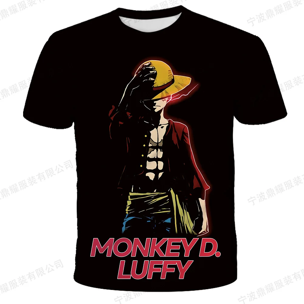 

2025 Summer New Kids Anime One Piece Luffy T Shirt Boy Clothing Kids Boys Tshirt Children T-shirt Summer Short Sleeve Tops Tees