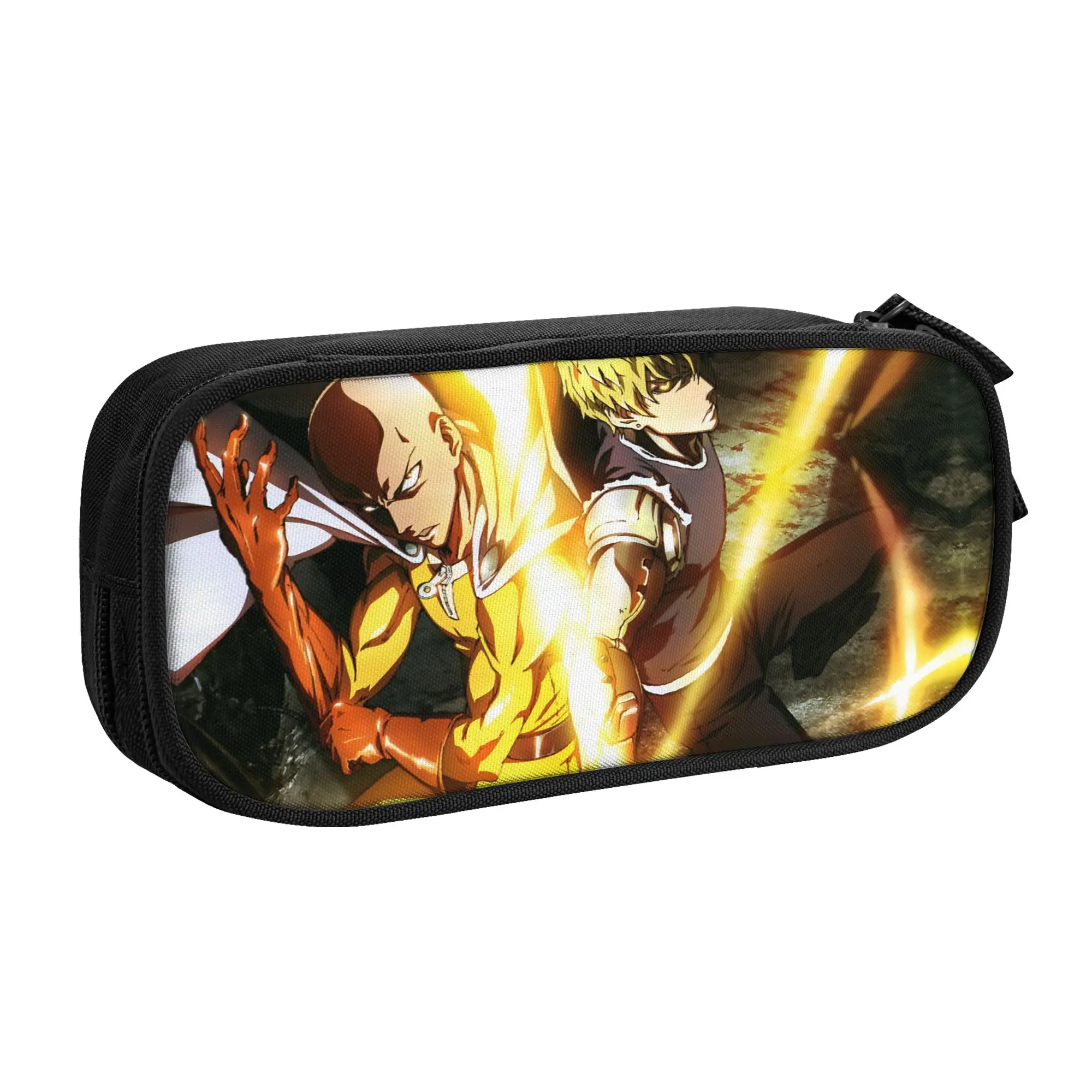 Genos Saitama Pencil Cases Fashion Anime One-Punchs-Man Bag Girl Boy Large Storage Students School Zipper Pencil Pouch