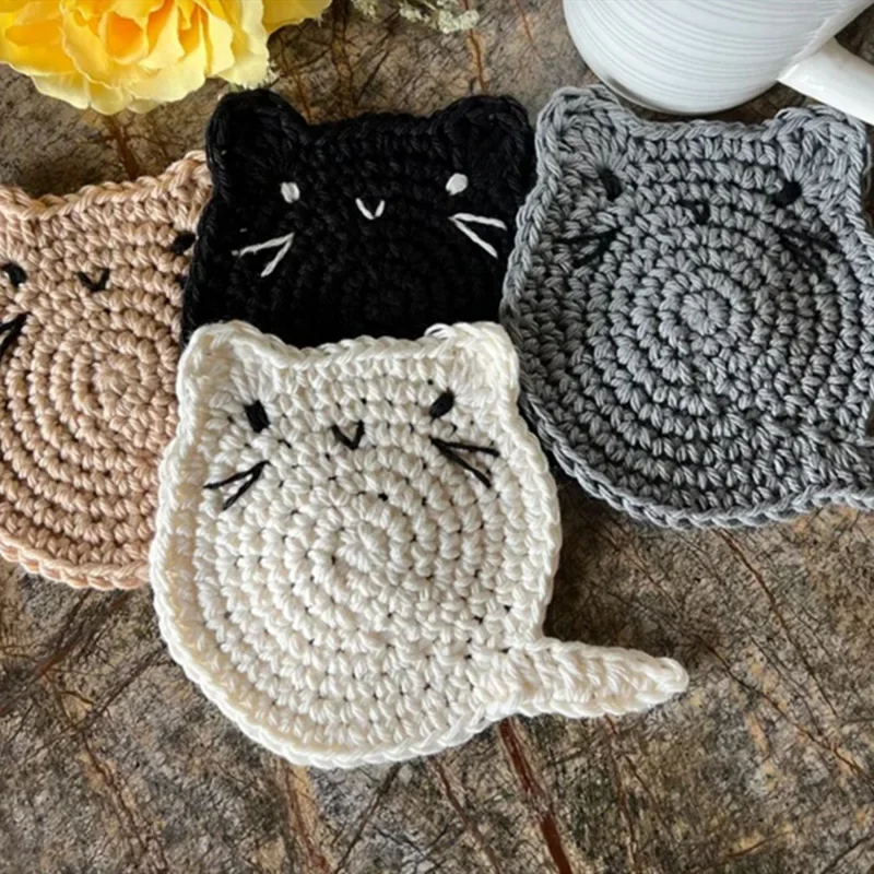 Mouse Wool Hand-crocheted Heat Insulation Mat Thanksgiving/Christmas Party Anti-ironing Tableware Mat Selling New Products.