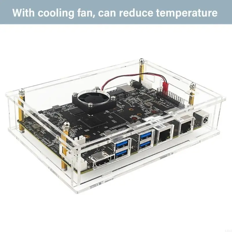L9NA Acrylic Cooling Case Enclosure For Banana For BPI F3 Board With Cooling Fan