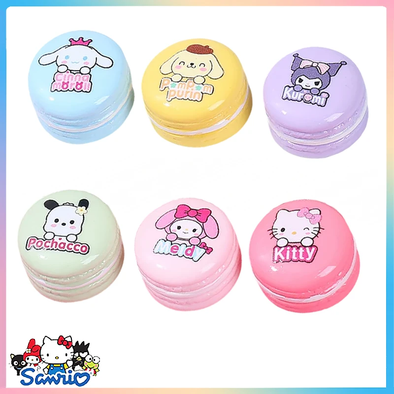 New 5Pcs Sanrios Hellokitty Accessories Mini Kuromi Cinnamoroll Pompompurin Melody Pochacco Macaron Series Diy Kawaii Toys Gift