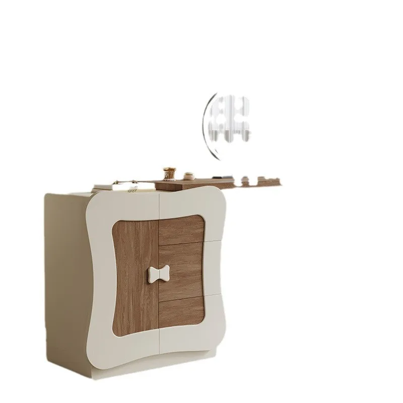 

Cream wind solid wood medieval small apartment makeup table bedroom chest integrated designer dresser
