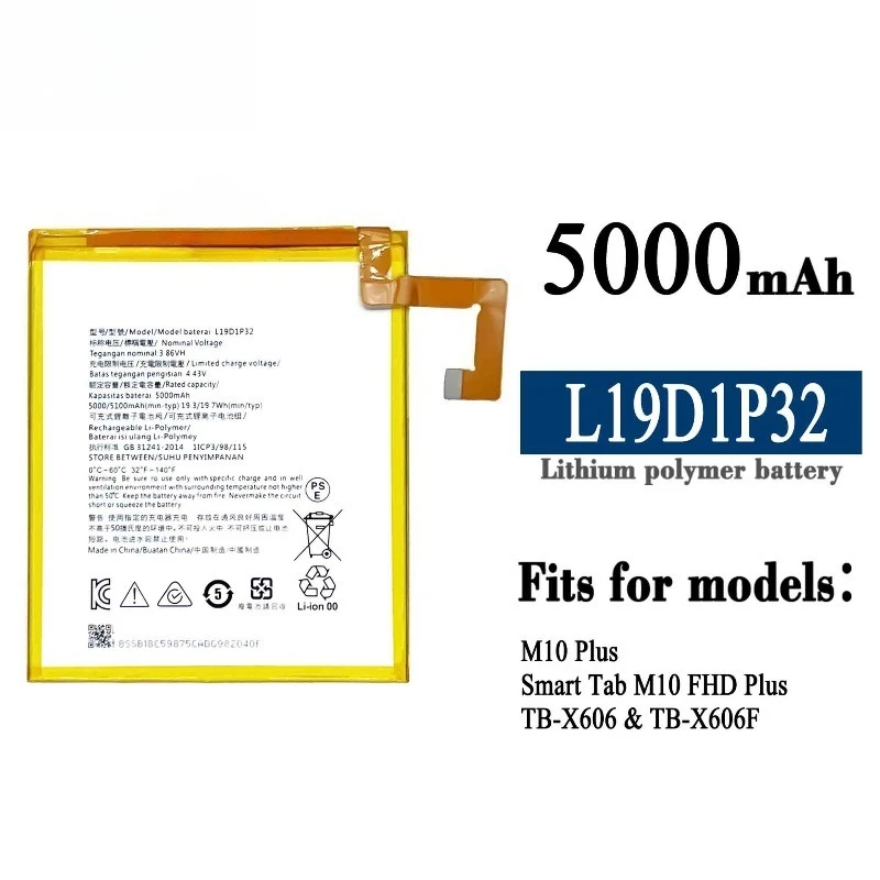 Baterai Baru L15D1P31 L13D1P31 L19D1P32 L14D2P31 L19D1P31 untuk Lenovo Tab Pad M10 M8 2 3 7 X90 A3500 S5000 Pro Tablet + Alat