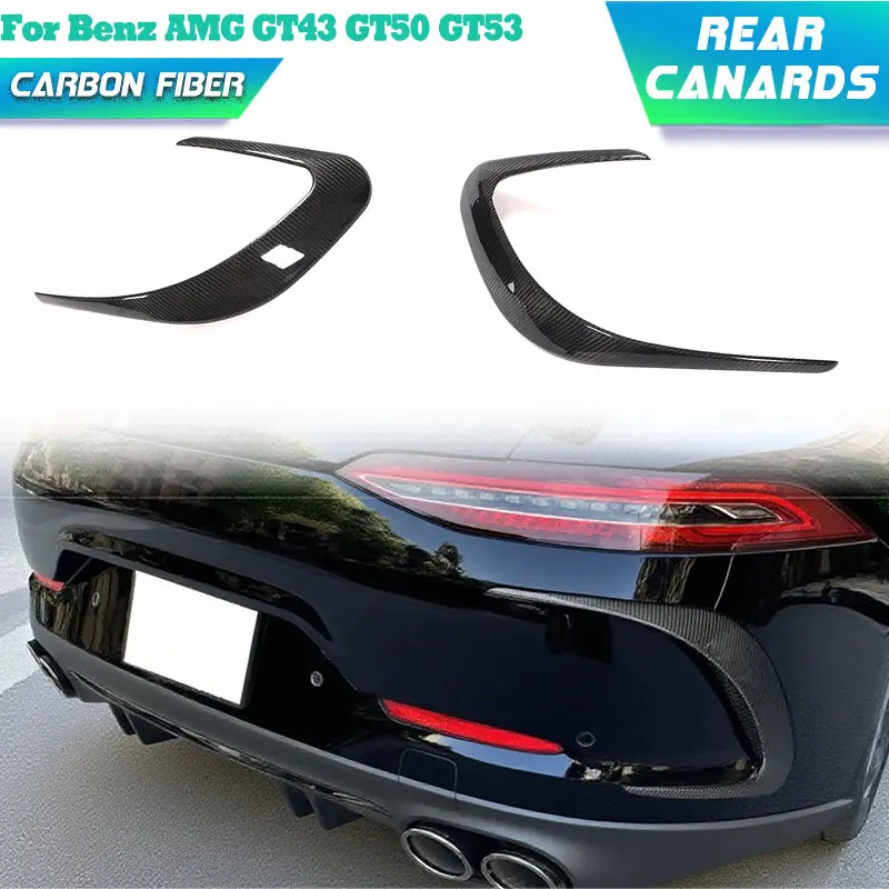 

Carbon Fiber Car Rear Bumper Air Vent Covers Trims for Mercedes-Benz AMG GT43 GT50 GT53 Sedan 4-Door 2019 2020 Rear Canards Fins