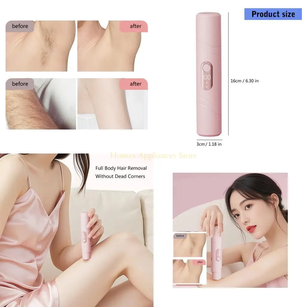 D0AB Compact Women's Body Head Design Easy Clean ABS Hair Removal Device