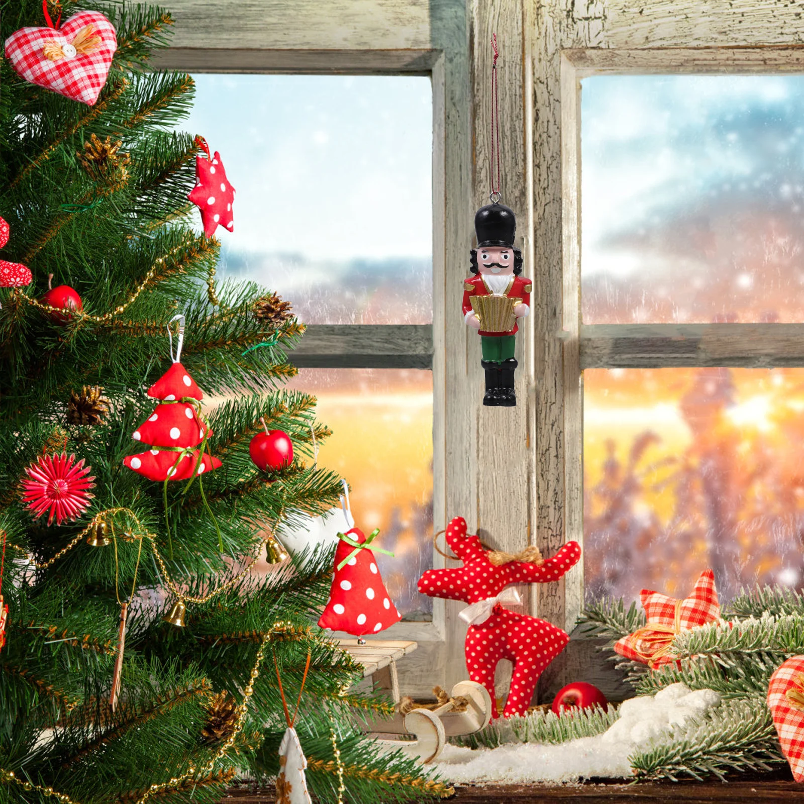 

Christmas Nutcracker Ornament Resin Hanging Decor Festive Tree Pendant Unique Design Holiday Seasonal Decoration Xmas Gift