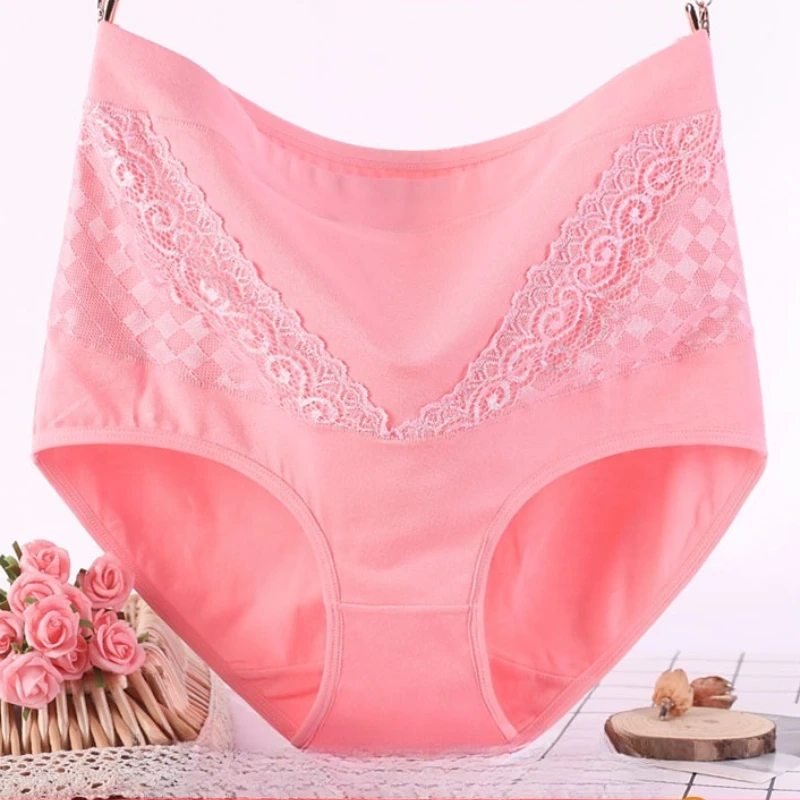 Organic Cotton Underpants for Mature Moms Plus Size 6XL High Waist Briefs 100kg Red Lined Comfort Wear Panties