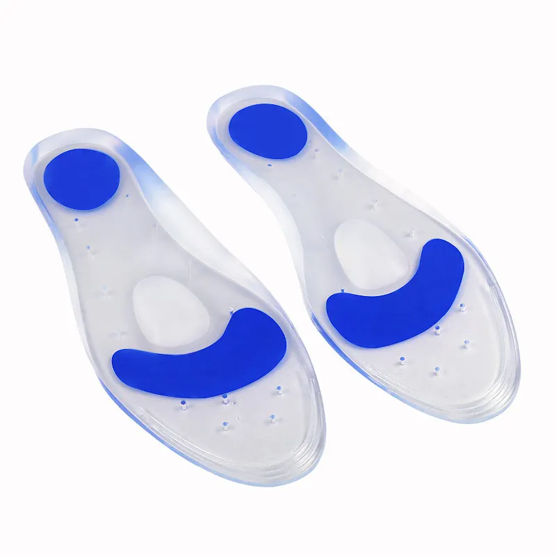 2 peças = 1 par de sapato de silicone, palmilha ortopédica completa, suporte para arco, esporte, corrida, inserção, almofada de pé para homens e mulheres, tamanho 35-44