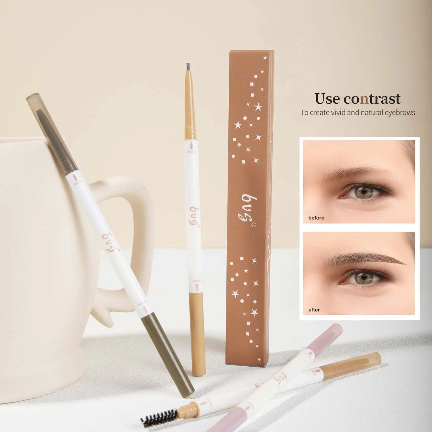 Ultra-fine Double-ended Eyebrow Pencil Waterproof Durable Cosmetics Makeups Eyebrows - Waterproof Eye Makeup That Does Not Disco