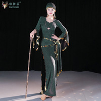 Belly Dance Costume Dress Women Folk Shaabi Baladi Training Dresses Sequin Hip Scarf Oriental Performance Saidi Competiton Robes