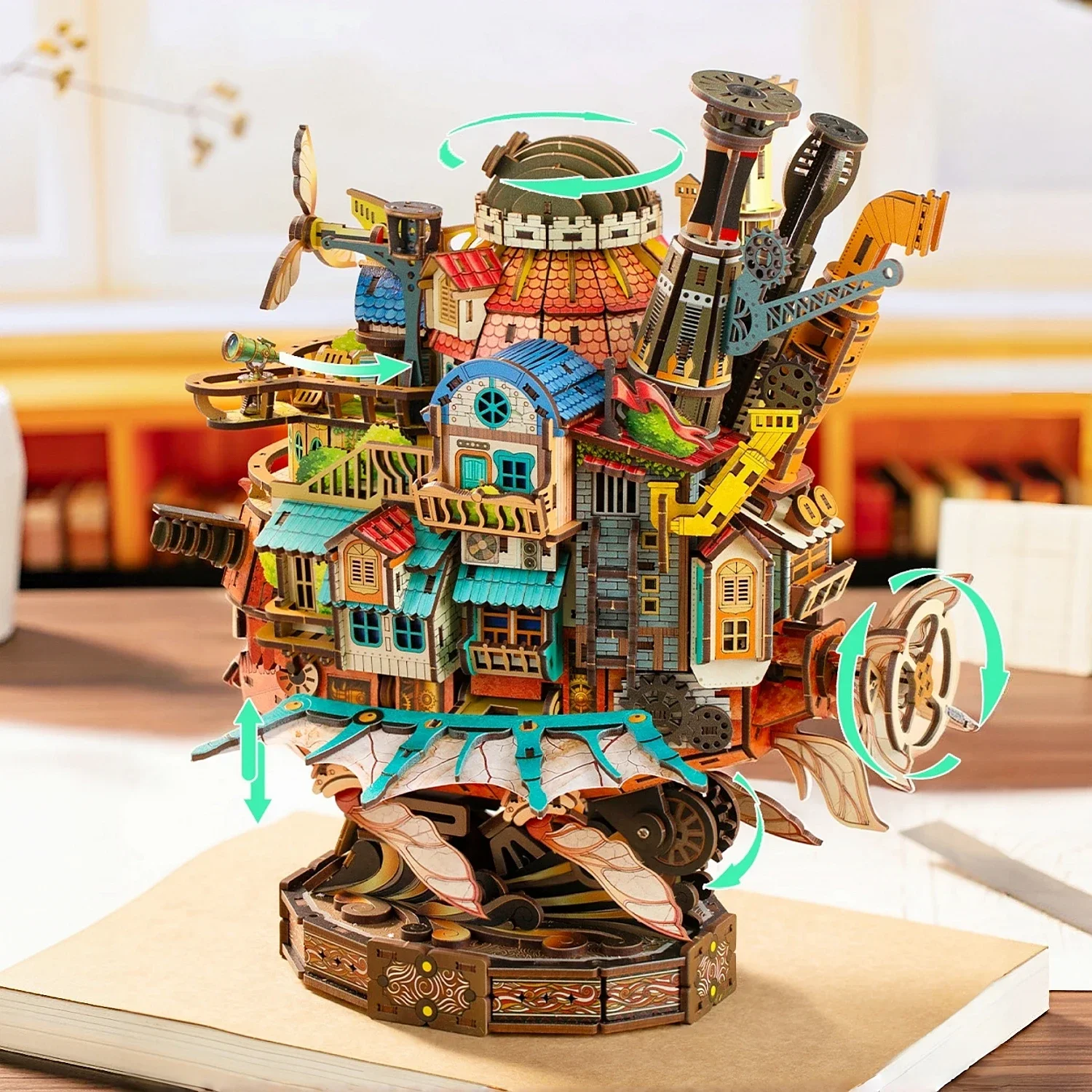 Mechanical Assembly Travel Castle Model, DIY Handmade Miniature House Kit, Creative Toy Model for Home Decoration