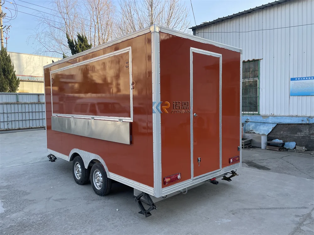 شاحنة طعام مجهزة لتقديم الطعام بالكامل، عربة قهوة هوت دوج، مقطورة طعام مخصصة في الولايات المتحدة الأمريكية مع معدات مطبخ مطعم كاملة