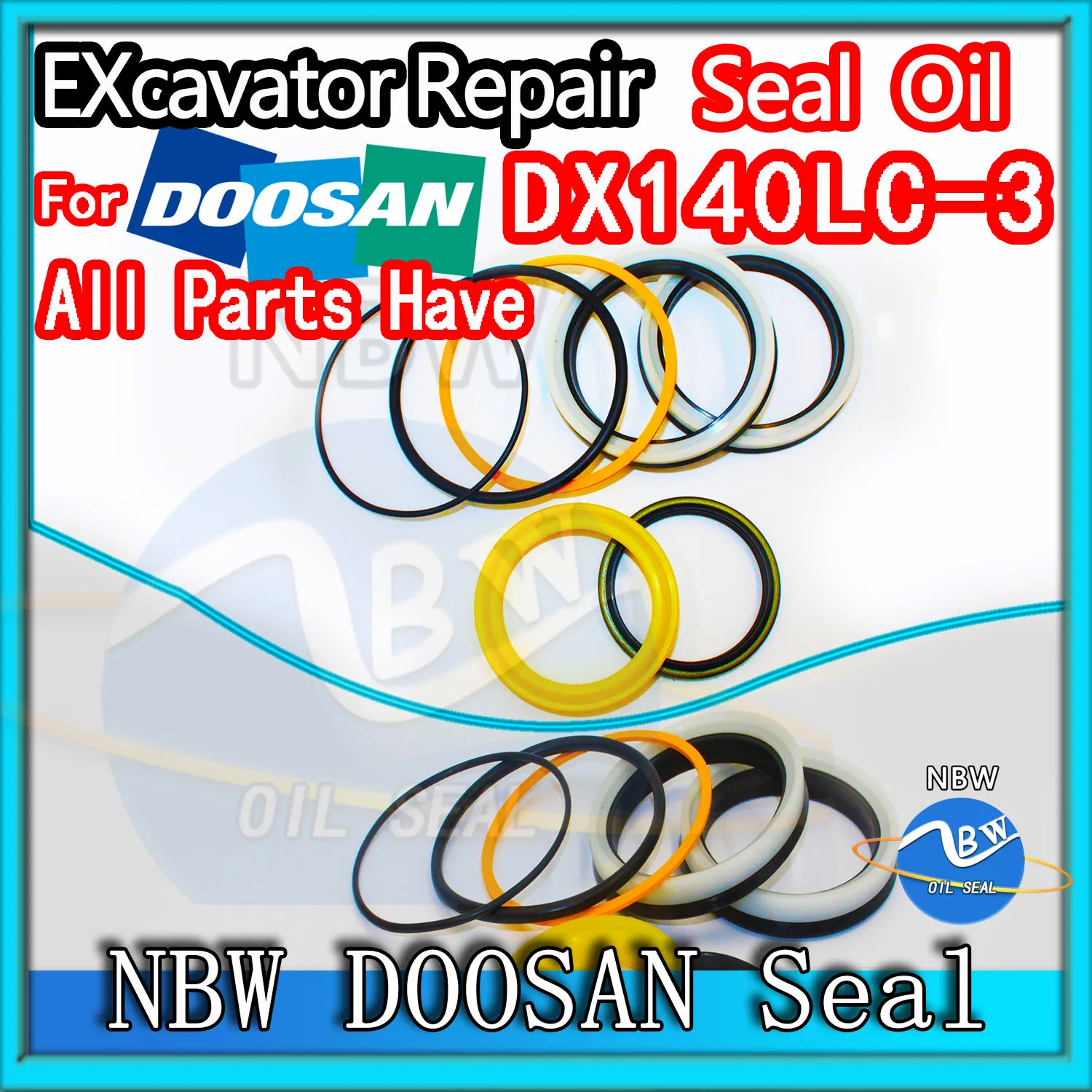 

For Doosan DX140LC-3 Excavator Oil Seal Kit High Quality Repair DX140LC 3 Swing Gear Center Joint Gasket Nitrile NBR Nok Washer