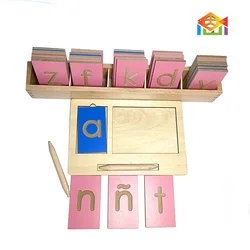 English Spanish Alfabeto Español Tracing lowercase little letters ties Board montessori materials language wooden toys