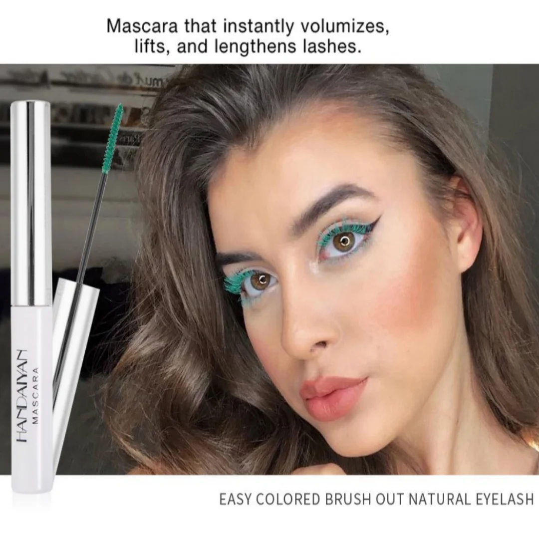 Rímel colorido de secagem rápida, alongamento fino, cílios curvados, à prova d'água, longa duração, vermelho, azul, branco, maquiagem para festa