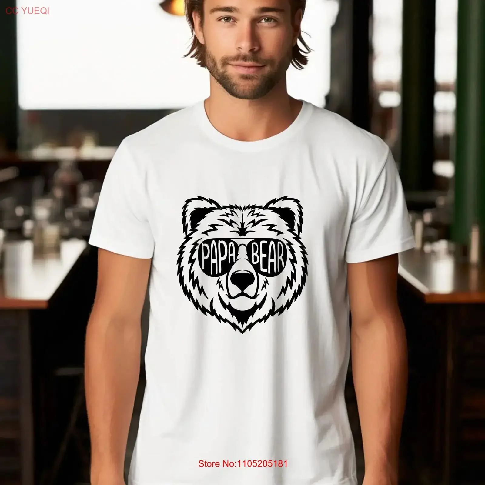 Papa Bear T Shirt Fathers Day New Dad Matching vintage Washed fashion graphic Stylish streetwear Stretched Comfortable