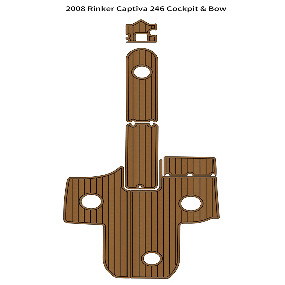 

Cockpit Bow Pad Boat EVA Foam Faux Teak Deck Floor Mat For 2008 Rinker Captiva 246