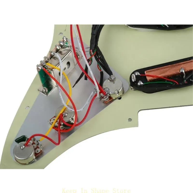 U1JC Prewired Loaded Pickguard Pickups, Guitar Dual Pickups, 3 Ply Pick Guards Set with 5-Way Switch Scratch Plate