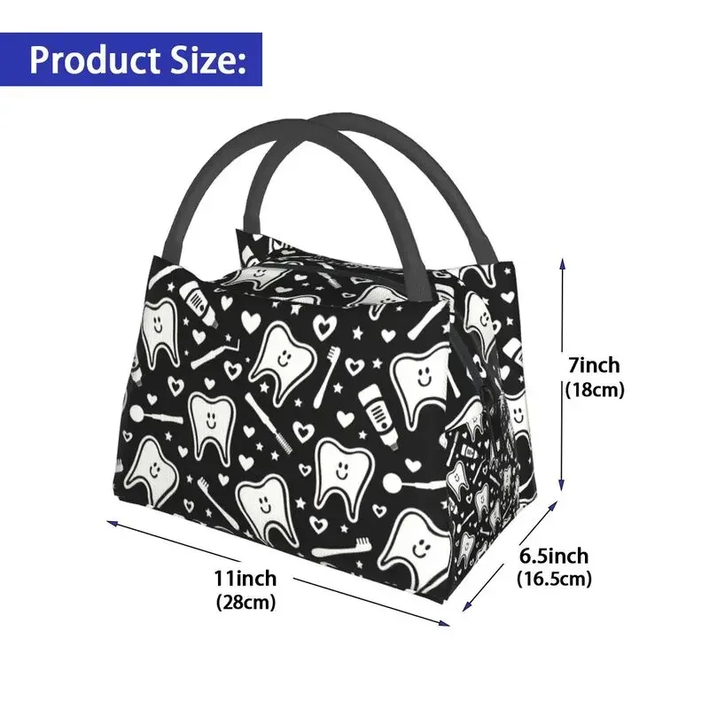 Tooth Thermal Insulated Lunch Bag Women Teeth Portable Lunch Container for Outdoor Picnic Multifunction Meal Food Box