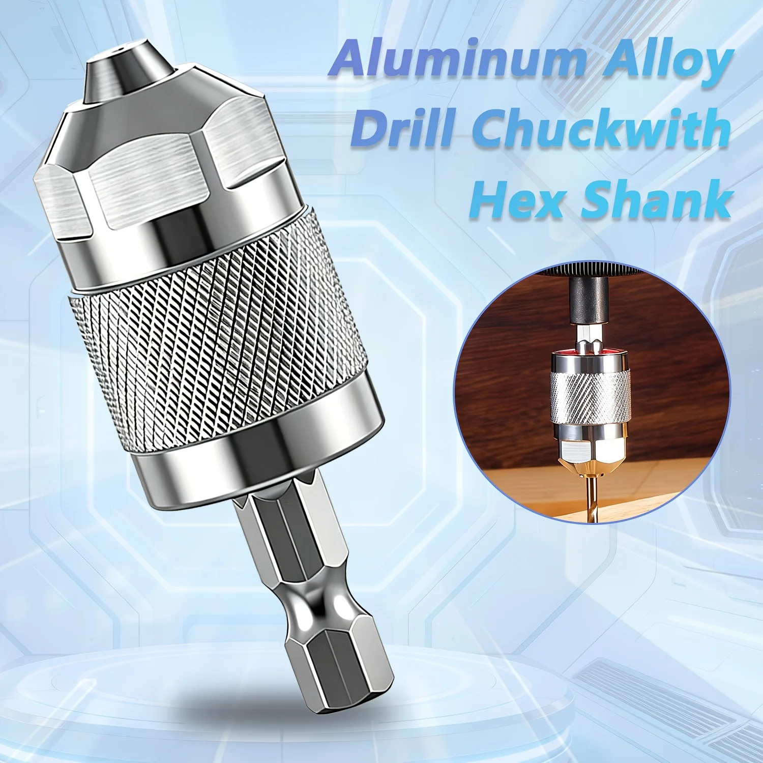 1Pc 1.5-6.5mm Keyless Quick Change Hex Shank Drill Chuck 3 Jaw Self Tightening Bit Adapter for Electric Screwdriver Woodworking