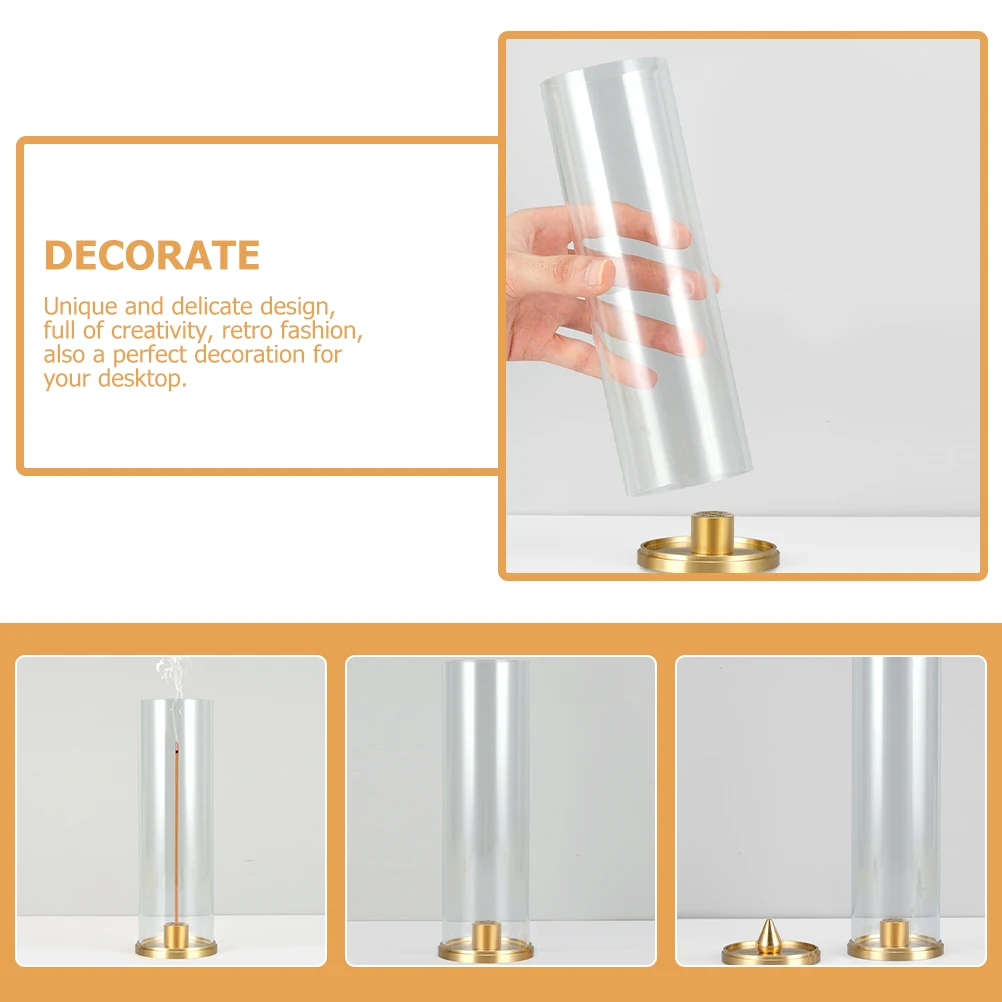 

Creative Brass Acrylic Incense Stick Holder Set Home Décor Stress Relief Sleep Aid Desktop Decoration GiftRetro for Wedding