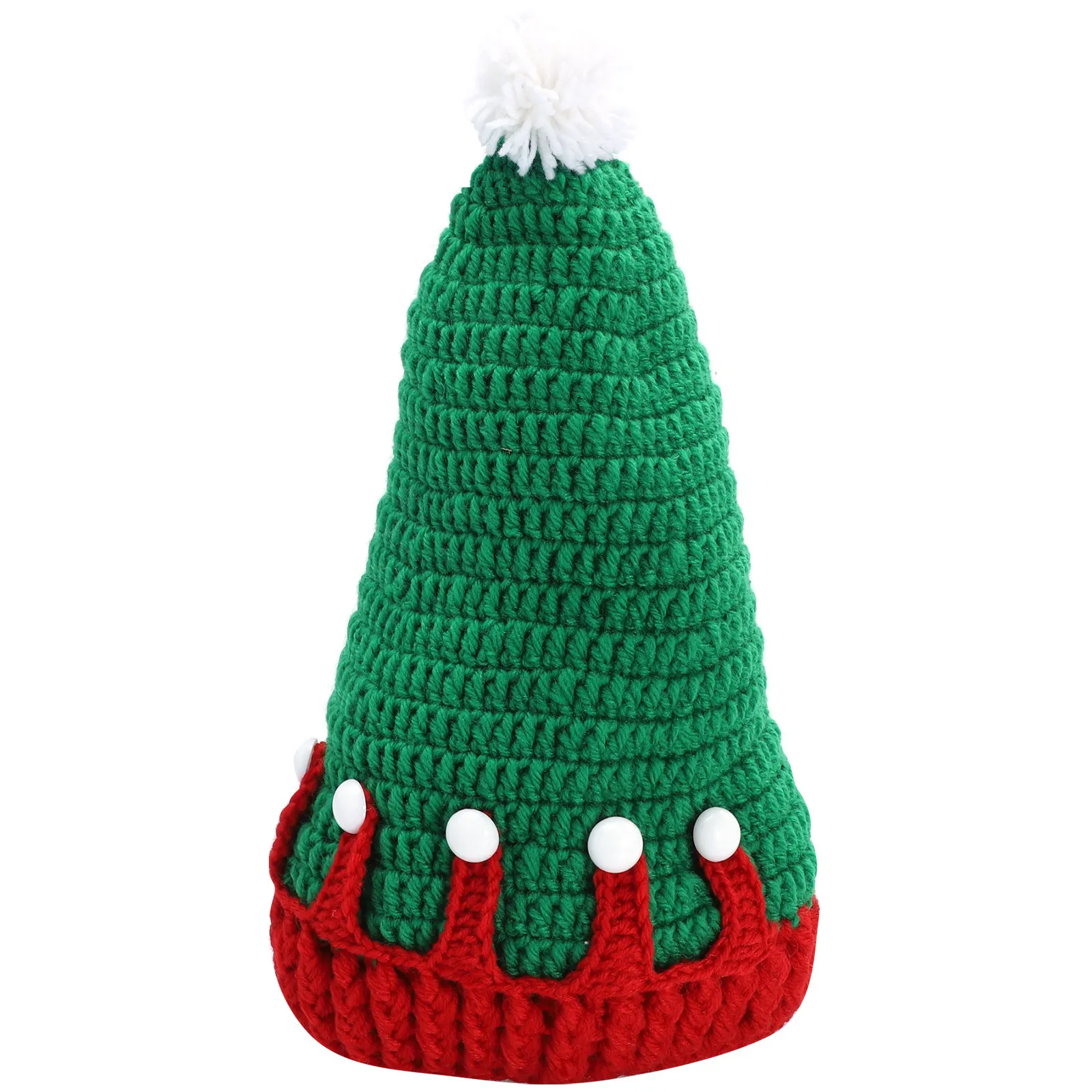 

1Pcs Christmas Knitted Santa Hat Warm Wool Holiday Hat for Adults Festive Party Skiing Running Skating Indoor Outdoor Xmas