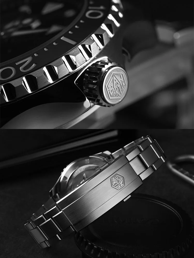 سان مارتن جديد 40 مللي متر غواص ساعة YN55 المينا الهاتفي الكلاسيكية الفاخرة الرجال التلقائي ساعات آلية الياقوت مقاوم للماء 300 متر SN0009 #4