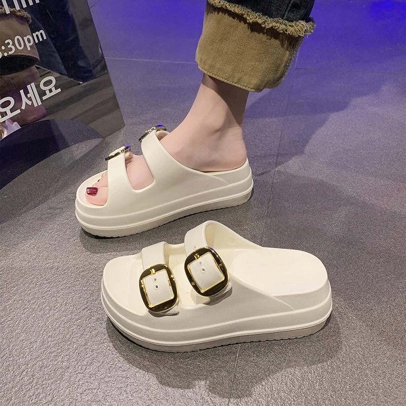 2024 Summer New Women's Shoes on The Poop Feeling Platform Slippers Women Wear The Trend of Open-toed Casual Sandals Women