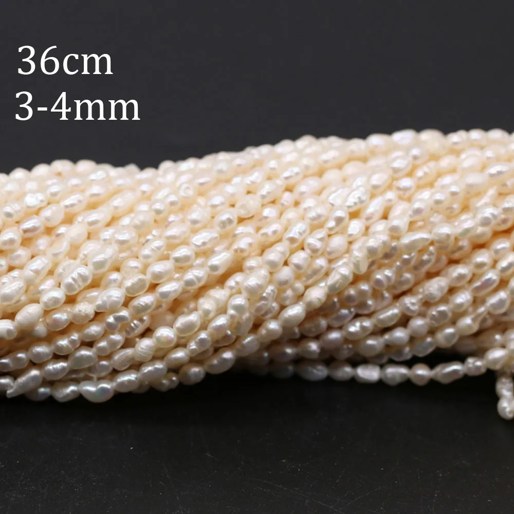 

3-4mm Rice Shape Natural Freshwater Cultured Pearls Spacer Beads for Jewelry Making Supplies DIY Necklace Bracelet Accessories