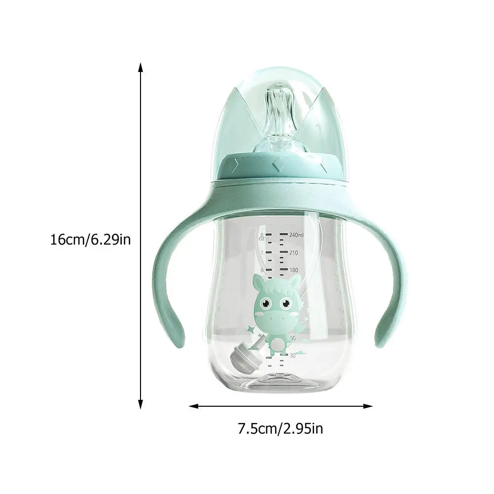 Baby Feeding Bottle Wide Mouth, Durable Lightweight Portable Anti-Fall Milk Storage Bottle