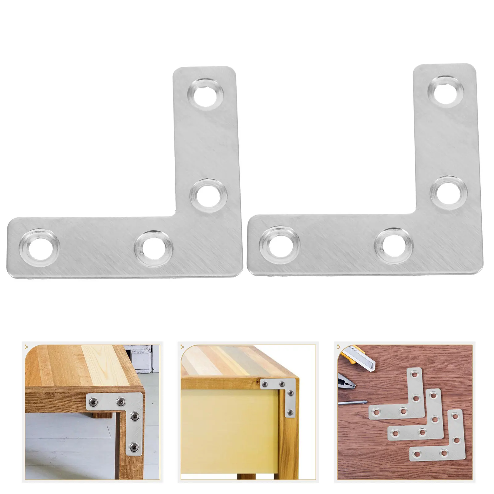 

36Pcs L Brackets Heavy Duty Flat Angle Corner Brackets for Cabinet Wood Furniture Metal Reinforcement Corner Bracket