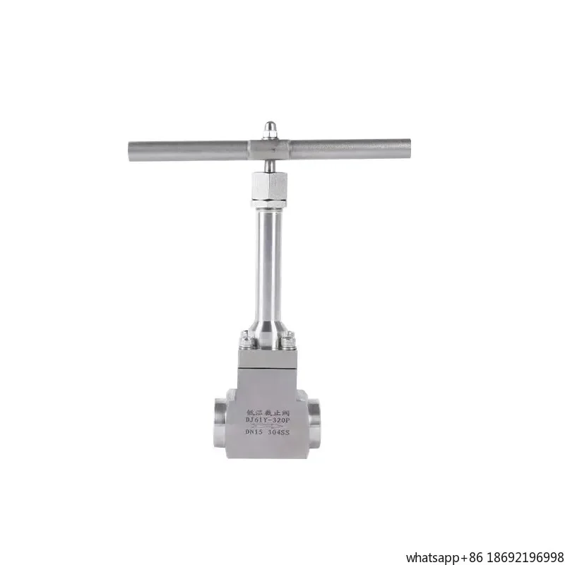 High Pressure and Low Temperature Globe Valve Sealed Welded Long Shaft ,  Liquid Nitrogen Natural Gas Cryogenic Valve DN10-50
