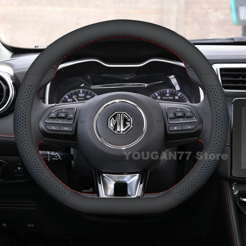 

Leather Car Steering Wheel Cover For MG ZS HS MG 3 5 6 2017-2025 Anti-Slip Covers For Covers Auto interior MG ZS Accessories