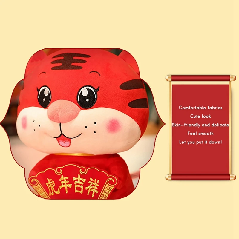 Tiger Plush Toy Children Toy Doll Animals Tiger Costume Toy Chinese Style Tiger Mascot Stuffed Toy 2022 New Year Gift