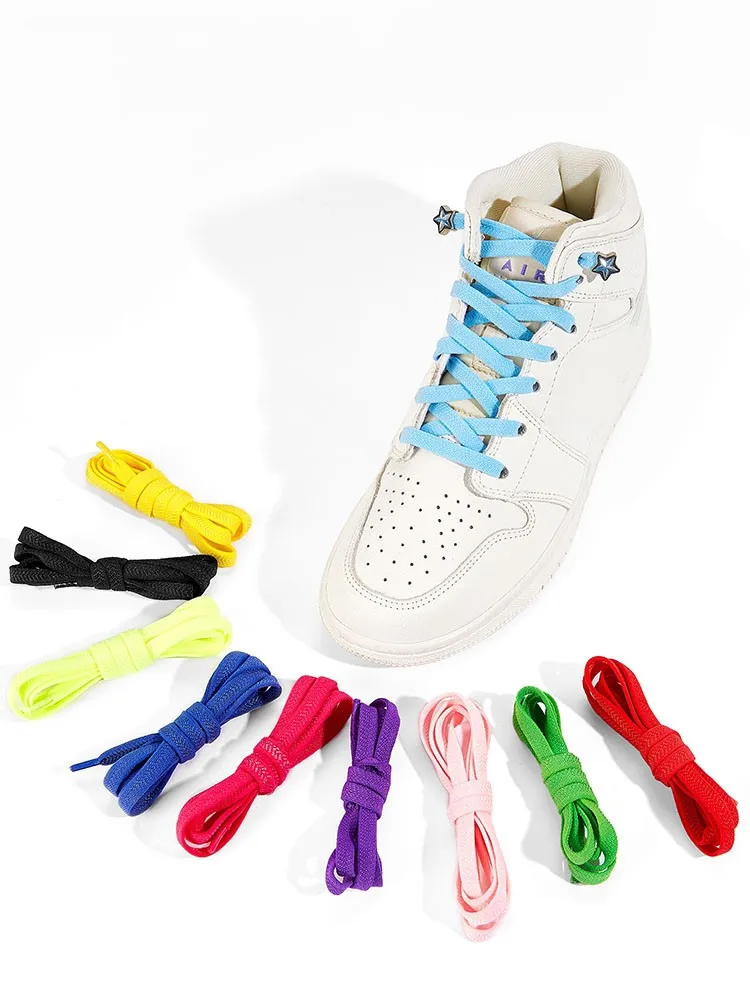 Star Diamond No Tie Shoelaces Colorful Rhinestone Metal Buckle Shoe Laces Flat Elastic Shoelace Kids Adult Sport Cute Shoestring