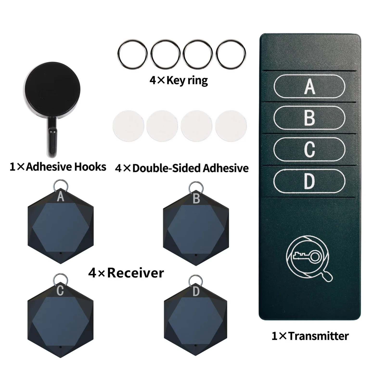 Wireless Key Finder RF Key Locator Pet Tracker Wallet Tracker Remote Control 1 RF Transmitter 4 Receiver
