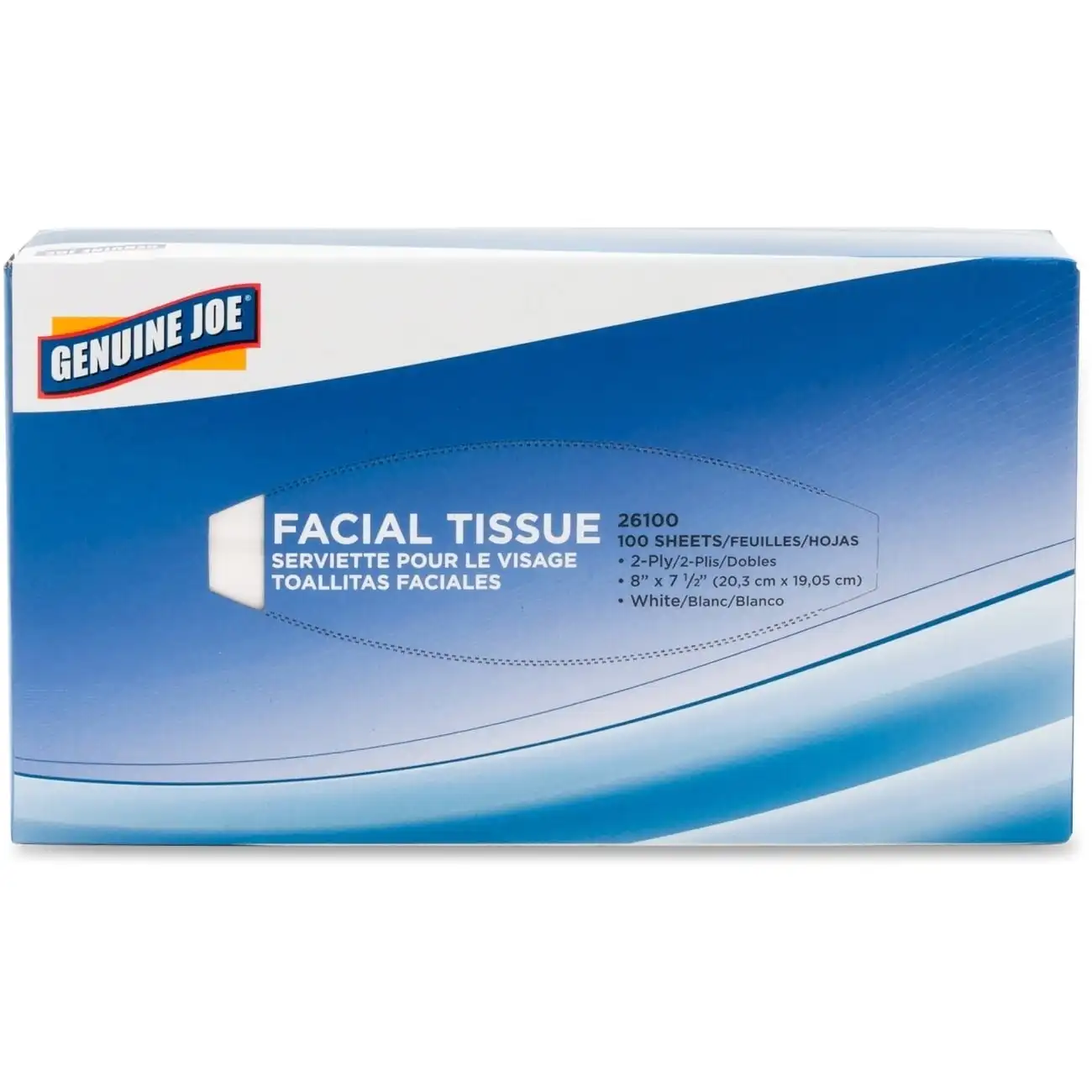 

Genuine Joe 2-ply Facial Tissues, Pack of 30，30 Boxes; 100 Sheets Per Box 20% Post-consumer Material Soft Facial Tissue