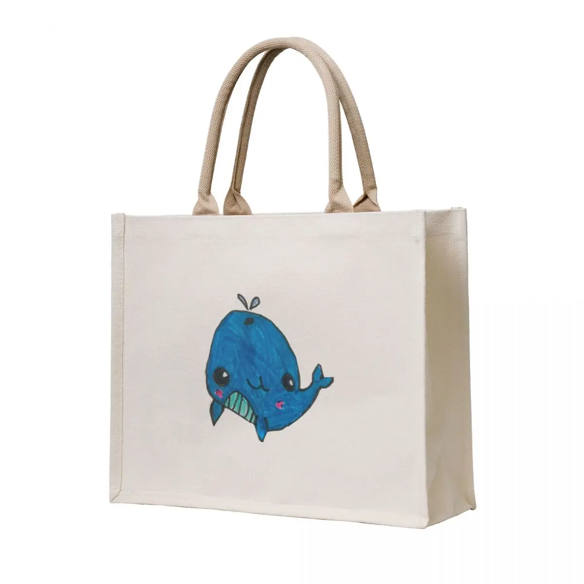 

Whale - Cute Cartoon Kid Drawing Tote Bag ecological bags supermarket folding bag Shopper bag