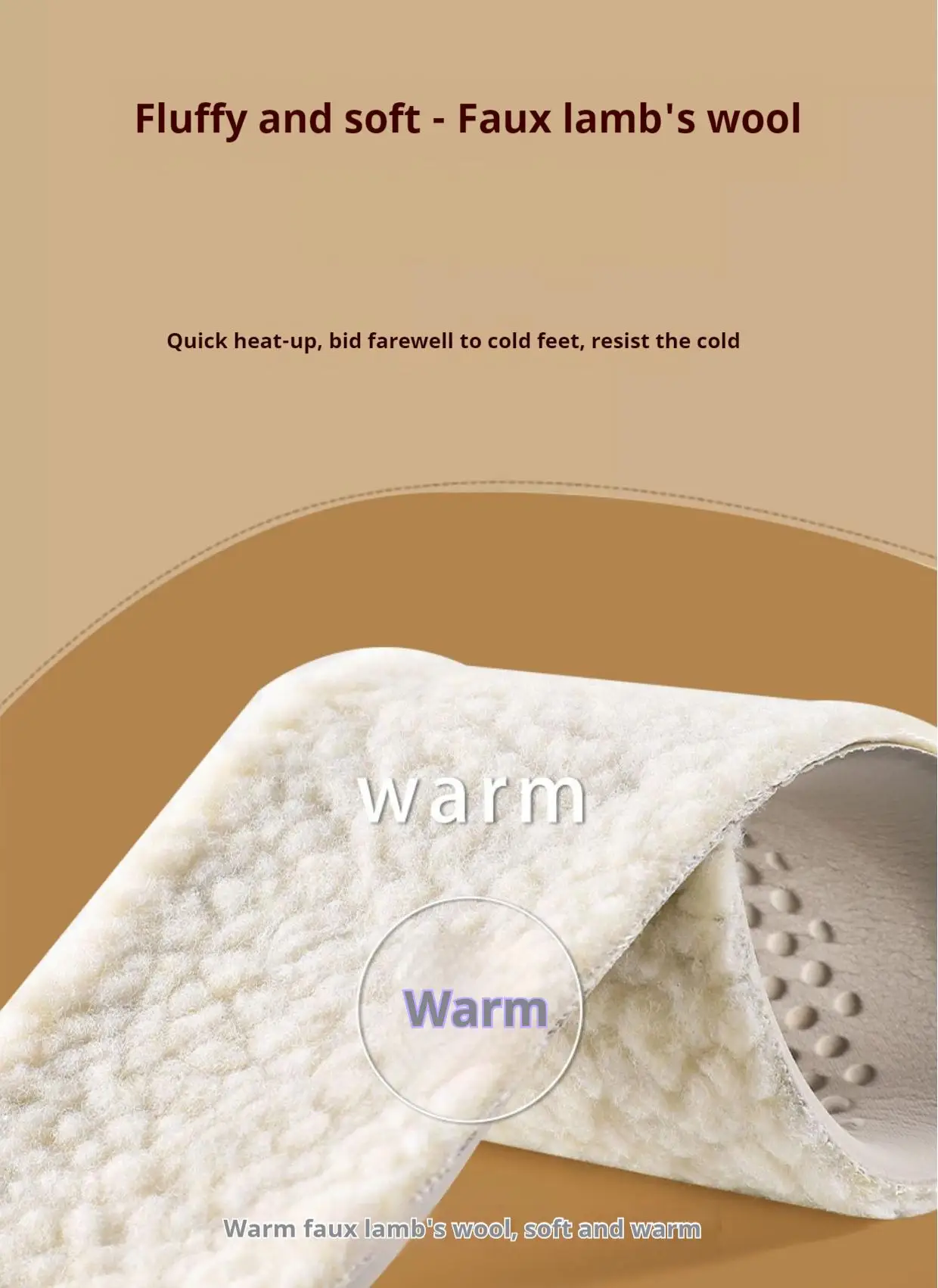 Unisex-Latex-Lammwoll-Einlegesohlen, Baumwollschuhe, Winter-Wärme-Einlegesohlen, weiche Schuhsohle, dicke, plüschige, stoßdämpfende Schuhpolster, 1 Paar. – Detail 6