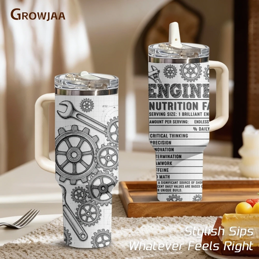 Engineer Nutrition Facts Vacuum Flasks 40oz 3rd Gen Vacuum Insulated Stainless Steel Tumbler Cup With Handle Straw Lid For Gifts