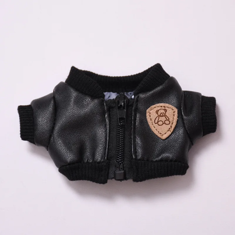 

17cm Labubu 1-3 Gen Doll Outfits | Trendy Cool Leather-tone Jacket | Clothes for Labubu Accessories