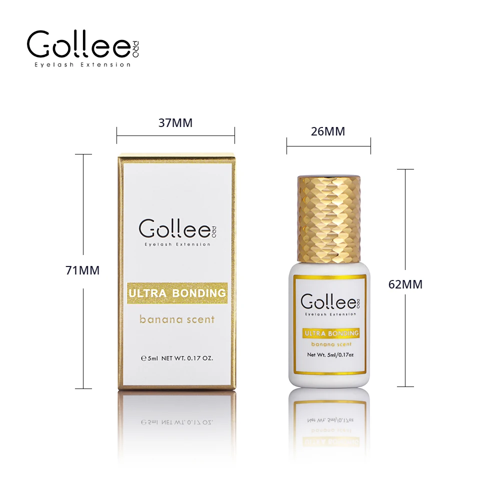 GOLLEE − Gels de colle pour cils, séchage rapide 1s, imperméable, pour fans, préfabriqués, tenue de 3 à 5 semaines, pour extensions, salon