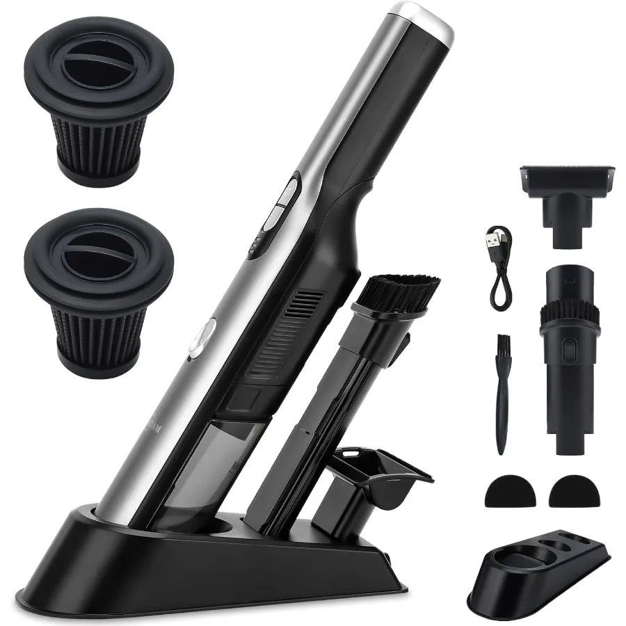 

Ручной пылесос Беспроводной автомобильный пылесос с мощным всасыванием 18 кПа, портативный платный удобный пылесос со светодиодной подсветкой и St