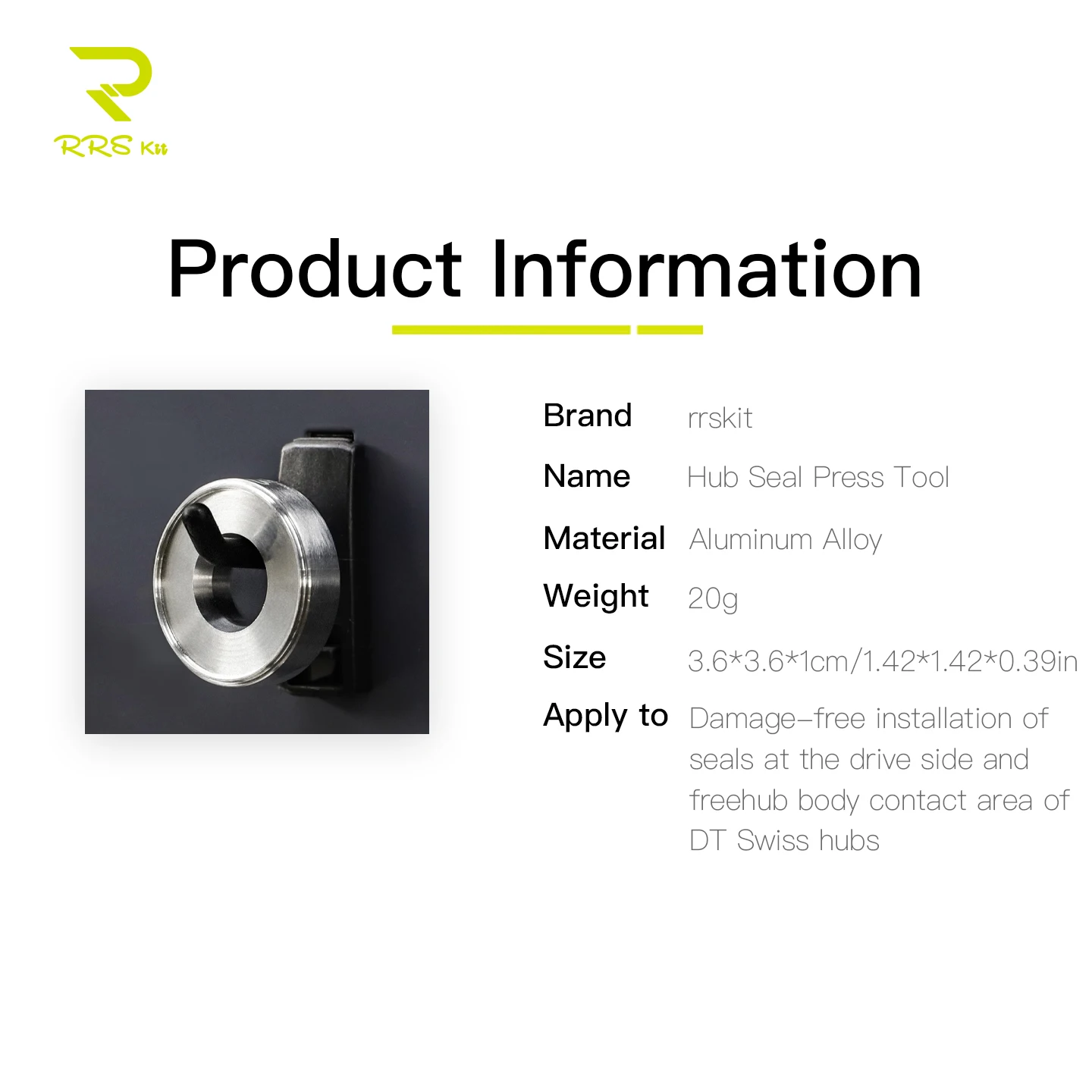 Rrskit Bicycle Hub Repair Tool Aluminum Alloy Hub Seal Press for DT Swiss Freehub Body and Drive Side Seal Install Tool