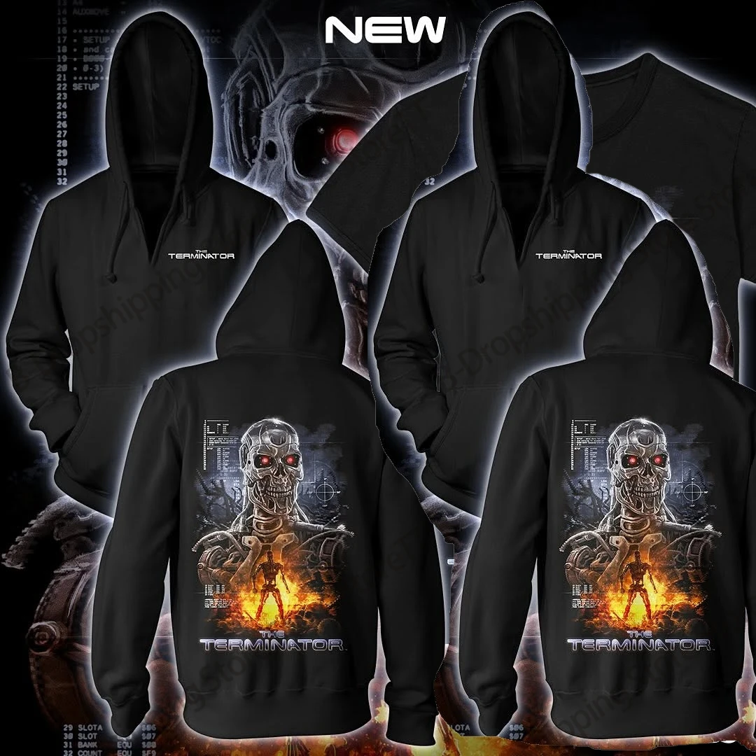 2027 New Movie Terminator 3d Print Hoodie Men Fashion Street Outdoor Hoodie Sweatshirt Adult Coat Women Sweat Men Clothes Jacket