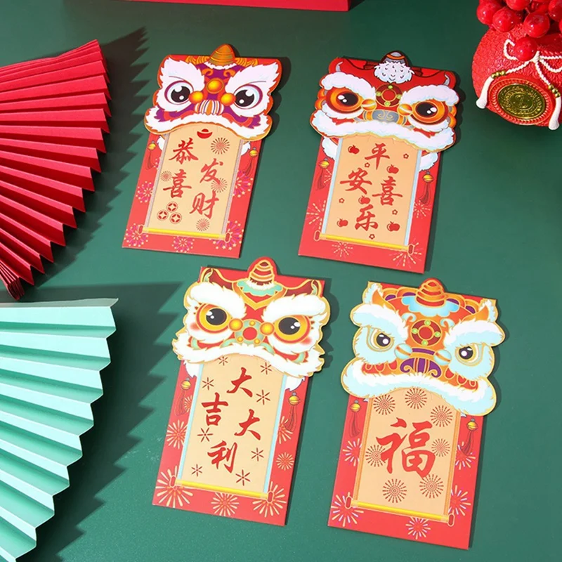 

16 Piece Chinese Red Envelope Spring Festival New Year Lucky Money Envelopes Chinese Style Design 8.9X18.3Cm